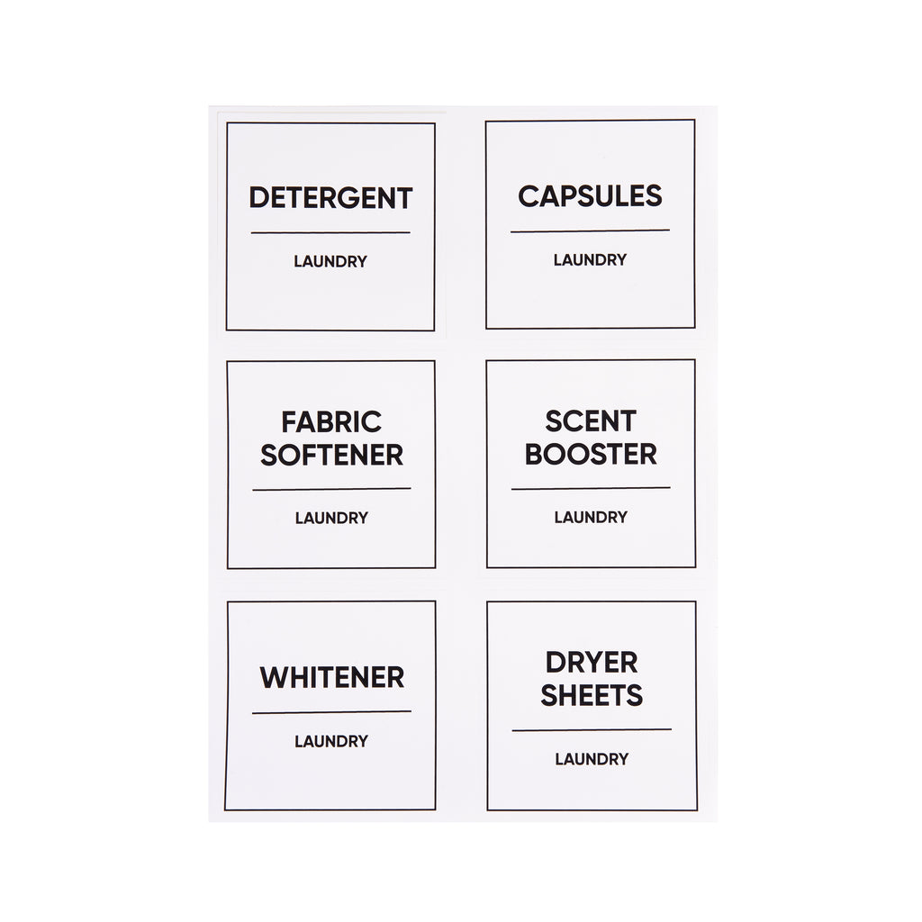 Luxury Laundry label set by CLOSSY to help organise your utility room 