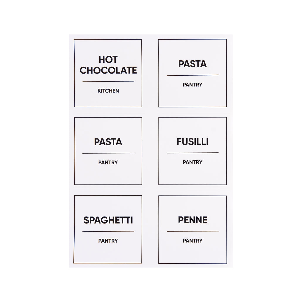 Hot Chocolate Pasta Fusili Spaghetti Penne pantry labels by CLOSSY. Declutter organise and decant your pantry cupboard 