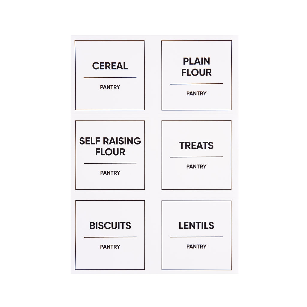 Cereal Plain Flour Self Raising Flour Treats Biscuits Lentils. Pantry Label Set by CLOSSY to help you organise, declutter and decant your dry food storage 